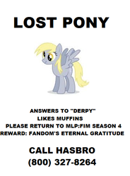 Size: 419x570 | Tagged: safe, artist:bjornofcorn, derpy hooves, g4, derpygate, lost, missing, poster, text