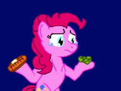 Size: 500x375 | Tagged: safe, artist:etech, pinkie pie, g4, brussel sprouts, crying, female, solo, waffle