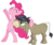 Size: 6000x5000 | Tagged: safe, artist:dragonfoorm, cranky doodle donkey, pinkie pie, donkey, earth pony, pony, g4, absurd resolution, bipedal, duo, simple background, transparent background, vector