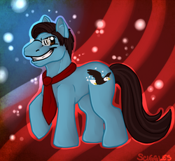 Size: 900x826 | Tagged: safe, artist:sciggles, earth pony, pony, glasses, necktie, ponified, stephen colbert