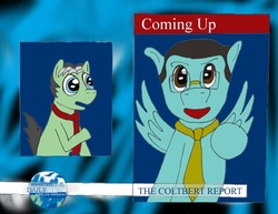 Size: 419x323 | Tagged: safe, artist:captainquirk, earth pony, pegasus, pony, glasses, jon stewart, necktie, news, parody, ponified, steven colbert, the colbert report, the daily show