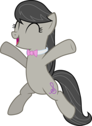 Size: 1153x1565 | Tagged: safe, artist:chipmagnum, octavia melody, earth pony, pony, g4, ^^, bipedal, eyes closed, female, happy, prancing, simple background, solo, transparent background, vector