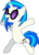 Size: 1072x1480 | Tagged: safe, artist:chipmagnum, dj pon-3, vinyl scratch, pony, unicorn, g4, bipedal, cutie mark, female, glasses, happy, hooves, horn, mare, open mouth, prancing, simple background, smiling, solo, sunglasses, transparent background, vector