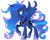 Size: 4800x3800 | Tagged: safe, artist:aaplepieeru, princess luna, alicorn, pony, g4, absurd resolution, alternate hairstyle, female, mare, messy mane, missing accessory, raised hoof, simple background, smiling, solo, standing