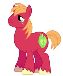 Size: 2400x2900 | Tagged: dead source, safe, artist:anarchemitis, big macintosh, earth pony, pony, g4, male, missing accessory, simple background, solo, stallion, transparent background, vector