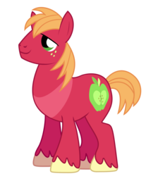 Size: 2400x2900 | Tagged: safe, artist:anarchemitis, big macintosh, earth pony, pony, g4, farmer's tan, male, missing accessory, simple background, solo, stallion, tan lines, transparent background, vector
