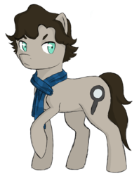 Size: 795x1004 | Tagged: safe, artist:pms-ka, bbc sherlock, clothes, ponified, scarf, sherlock holmes