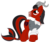 Size: 3344x2788 | Tagged: safe, oc, oc only, oc:florid, earth pony, pony, black hair, capricorn, clothes, dreadlocks, horn, horns, looking back, looking up, male, multiple horns, red and black oc, smiling, solo