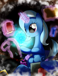 Size: 1100x1430 | Tagged: safe, artist:hoyeechun, trixie, twilight sparkle, g4, book, female, plushie, scroll