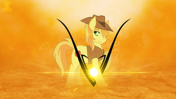 Size: 1920x1080 | Tagged: safe, artist:infernuz, braeburn, g4, lens flare, vector, wallpaper