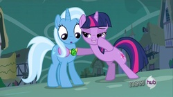 Size: 1280x716 | Tagged: safe, screencap, trixie, twilight sparkle, g4, magic duel, out of context