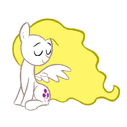 Size: 800x800 | Tagged: safe, artist:willdrawforfood1, surprise, pegasus, pony, ask surprise, g1, g4, animated, ask, eyebrows, eyes closed, female, flowing mane, g1 to g4, generation leap, gif, mare, simple background, smiling, solo, spread wings, tumblr, wavy mane, white background, wings