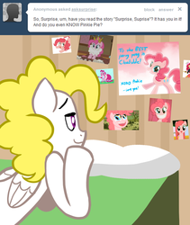 Size: 1000x1185 | Tagged: safe, artist:willdrawforfood1, pinkie pie, surprise, ask surprise, g1, g4, ask, fanfic, female, g1 to g4, generation leap, lesbian, poster, ship:pinkieprise, shipping, tumblr