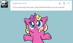 Size: 704x420 | Tagged: safe, artist:srsishere, princess skyla, alicorn, pony, g4, filly, robomorons, shrug, tumblr