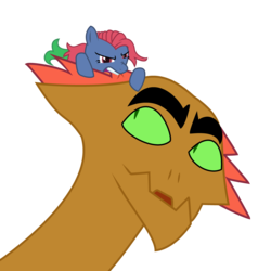 Size: 4000x4000 | Tagged: safe, artist:kalaverapastillera, oc, oc only, oc:blackthorn, hydra, pony, biting, female, mare, multiple heads