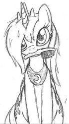 Size: 445x800 | Tagged: safe, artist:tg-0, princess luna, g4, brush, brushie, female, messy mane, monochrome, s1 luna, sketch, solo