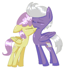 Size: 333x366 | Tagged: safe, artist:artflicker, parasol, silver script, pegasus, pony, g4, female, male, mare, ship:parascript, shipping, simple background, stallion, straight, transparent background