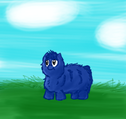 Size: 556x527 | Tagged: safe, artist:aichi, fluffy pony, blue, fluffy pony original art