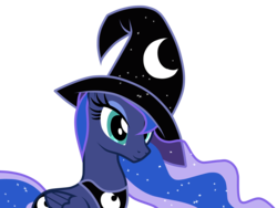 Size: 3520x2643 | Tagged: safe, artist:junkiesnewb, princess luna, g4, female, hat, simple background, solo, transparent background, vector, wizard hat