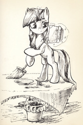 Size: 1407x2122 | Tagged: safe, artist:mcstalins, twilight sparkle, g4, book, female, solo, sweeping