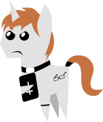 Size: 1510x1795 | Tagged: safe, artist:negaren, oc, oc only, pony, angry, bbbff, book, cross of st peter, inverted cross, pointy ponies, solo