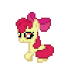 Size: 100x102 | Tagged: safe, artist:ponynoia, apple bloom, earth pony, pony, call of the cutie, g4, animated, desktop ponies, female, filly, foal, pixel art, scene interpretation, simple background, solo, transparent background