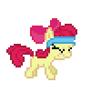 Size: 100x102 | Tagged: safe, artist:ponynoia, apple bloom, earth pony, pony, g4, animated, desktop ponies, female, filly, foal, pixel art, simple background, solo, transparent background, workout