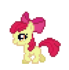 Size: 100x102 | Tagged: safe, artist:ponynoia, apple bloom, earth pony, pony, g4, animated, desktop ponies, female, filly, foal, pixel art, simple background, solo, transparent background