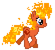 Size: 100x96 | Tagged: safe, artist:botchan-mlp, earth pony, pony, animated, browser ponies, desktop ponies, female, fire, firefox, internet browser, mane of fire, mare, on fire, pixel art, ponified, simple background, solo, sprite, transparent background, trotting, walk cycle