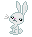 Size: 32x37 | Tagged: safe, artist:deathpwny, angel bunny, g4, angelbetes, animated, cute, desktop ponies, pixel art, simple background, solo, transparent background