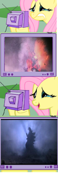 Size: 448x1320 | Tagged: safe, fluttershy, kaiju, g4, exploitable meme, godzilla, godzilla (series), godzilla junior, godzilla vs destoroyah, sad, tearjerker, tears of joy, tv meme