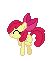 Size: 51x61 | Tagged: safe, artist:the-coop, apple bloom, earth pony, pony, g4, animated, desktop ponies, eyes closed, female, filly, foal, lowres, simple background, smiling, solo, transparent background