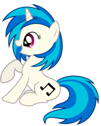 Size: 7963x10000 | Tagged: safe, artist:sirhcx, dj pon-3, vinyl scratch, pony, unicorn, g4, absurd resolution, cute, cutie mark, female, happy, hooves, horn, mare, open mouth, simple background, sitting, smiling, solo, transparent background, vector