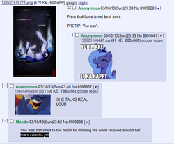 Size: 605x501 | Tagged: safe, princess luna, g4, /mlp/, 4chan, 4chan screencap, cheese, food, glorious grilled cheese, grilled cheese, sandwich
