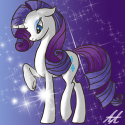 Size: 600x600 | Tagged: safe, artist:dreamyartcosplay, rarity, pony, unicorn, g4, female, gradient background, mare, signature, solo