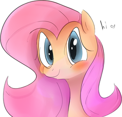 Size: 594x567 | Tagged: safe, artist:dotkwa, fluttershy, g4, blushing, female, solo