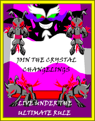 Size: 560x716 | Tagged: safe, oc, oc only, crystal changeling, ms paint, poster, propaganda, tiara ultima