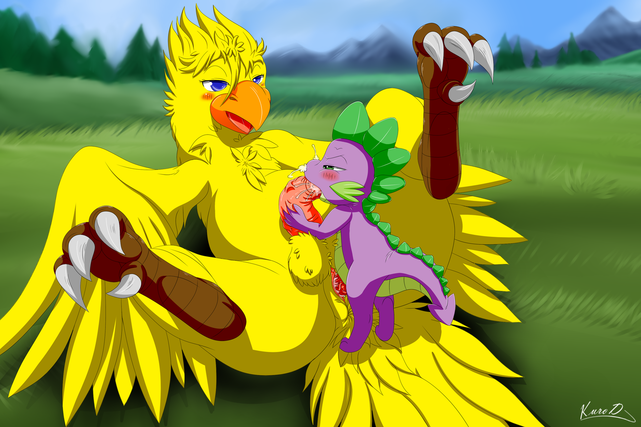 317755 - explicit, artist:kuroodod, spike, chocobo, g4, blowjob, cock wors...