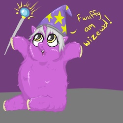 Size: 1377x1377 | Tagged: safe, artist:chaoticlaughter, fluffy pony, pony, unicorn, hugbox, magic, wizard