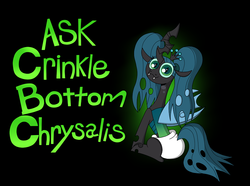 Size: 846x628 | Tagged: dead source, safe, artist:jay muniz, queen chrysalis, ask crinkle bottom chrysalis, g4, adult foal, diaper, female, non-baby in diaper, poofy diaper, solo, tumblr