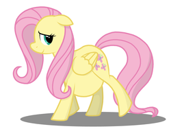 Size: 1000x750 | Tagged: safe, artist:irateliterate, fluttershy, pegasus, pony, g4, belly, fat, fattershy, female, floppy ears, mare, solo