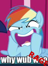 Size: 171x232 | Tagged: safe, edit, edited screencap, screencap, rainbow dash, twilight sparkle, applebuck season, g4, dashface, image macro, meme, rage