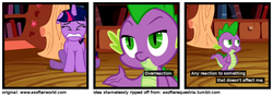 Size: 1200x420 | Tagged: safe, spike, twilight sparkle, g4, a softer world