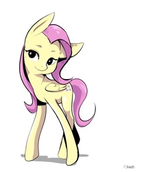 Size: 1024x1200 | Tagged: dead source, safe, artist:swomswom, fluttershy, pegasus, pony, g4, female, filly, filly fluttershy, simple background, solo, white background, younger