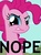 Size: 269x360 | Tagged: safe, edit, edited screencap, screencap, pinkie pie, g4, my little pony: friendship is magic, party of one, cropped, female, long neck, nope, nope.avi, reaction image, solo