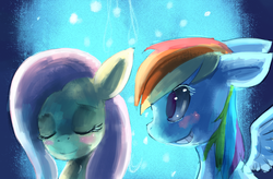 Size: 950x625 | Tagged: safe, artist:terrac0tta, fluttershy, rainbow dash, g4, female, lesbian, ship:flutterdash, shipping