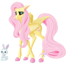 Size: 1024x1024 | Tagged: safe, artist:voslin, angel bunny, fluttershy, horse, g4, clothes, hoers, realistic, slippers, unshorn fetlocks