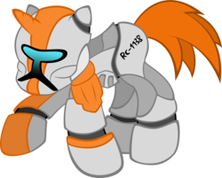 Size: 1375x1108 | Tagged: safe, artist:kannatc, pony, delta rc-1138, ponified, solo, star wars