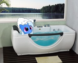 Size: 945x768 | Tagged: safe, artist:kloudmutt, artist:yakuimaid, trixie, g4, bath, bathing, ponies in real life