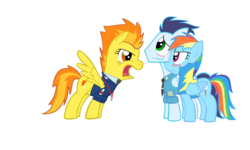 Size: 1000x600 | Tagged: safe, artist:rebron-y, artist:thunderelemental, rainbow dash, soarin', spitfire, pegasus, pony, g4, female, male, ship:soarindash, shipping, simple background, straight, transparent background, trio, vector, wonderbolts dress uniform